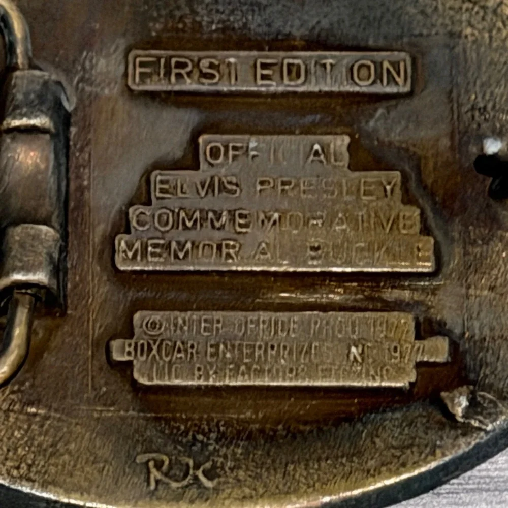 Elvis Presley 1977 Commemorative Belt Buckle‎ First Edition Arnold Bergier Box
